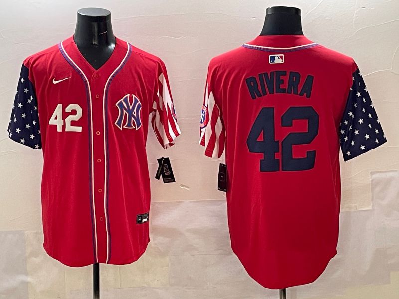 Men New York Yankees #42 Rivera Red a generation of national flags Jointly Name 2025 Nike MLB Jersey style 3->new york yankees->MLB Jersey